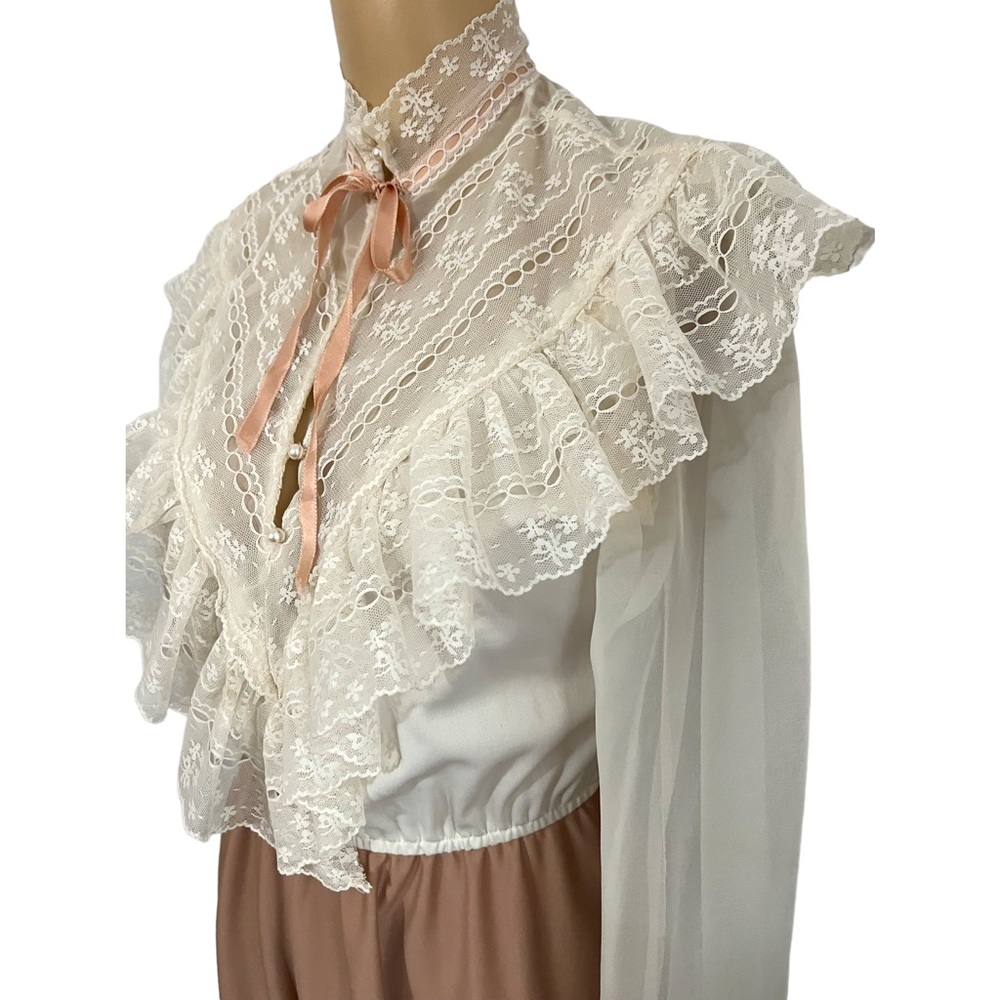 VINTAGE | CottageCore Union Made Ruffle Dress 7/8 - Picture 5 of 10
